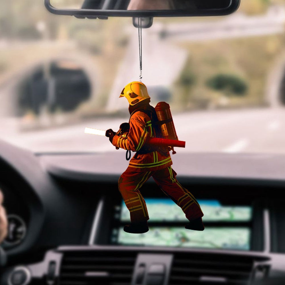 A Companion In Journey Firefighter Car Ornament Bringing Pride To Vehicle Owners, Car Ornament Decor