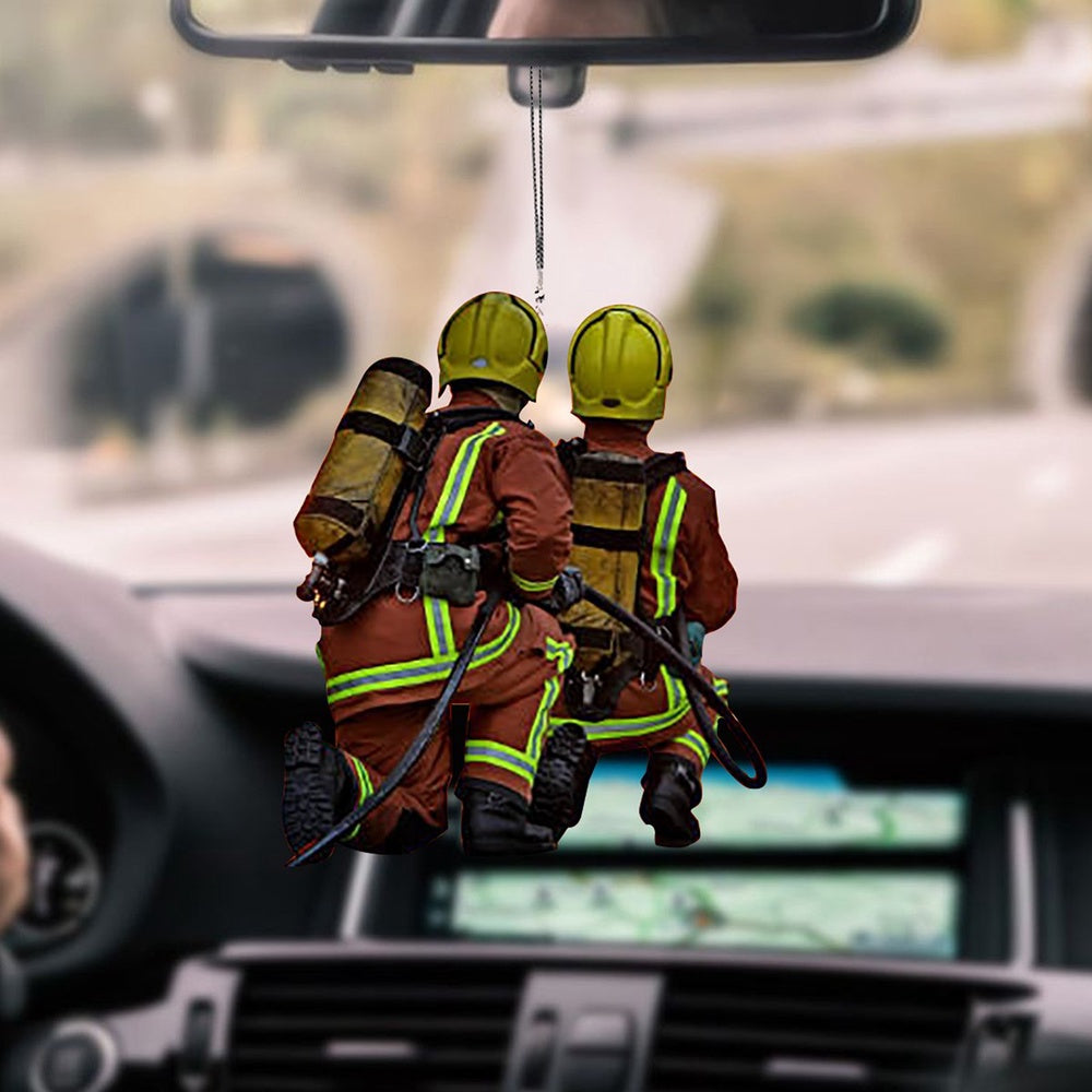 A Heroic Journey Firefighter Car Hanging Ornament To Remember Beautiful Moments, Car Ornament Decor