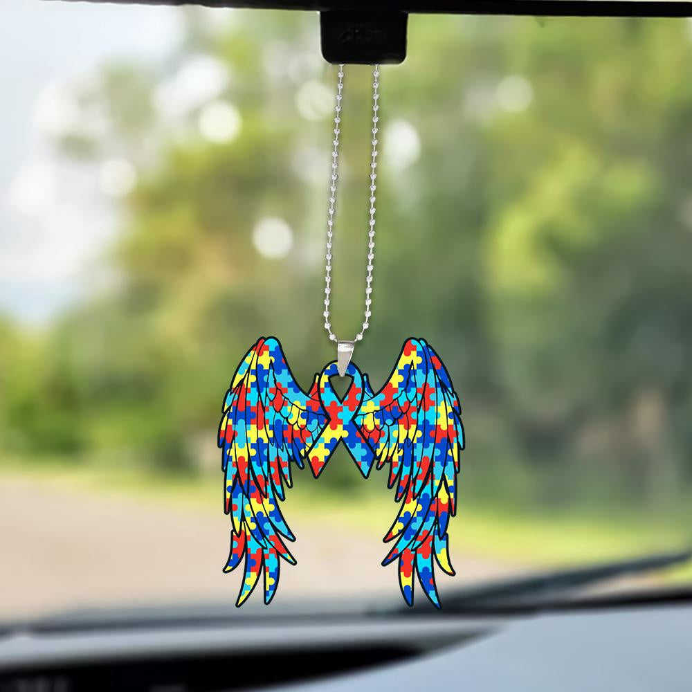 Autism Angel Wings Ornament, Car Ornaments Christmas, Car Decorations