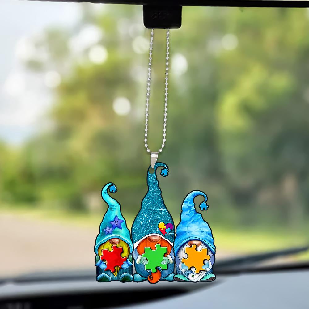 Autism Gnome Ornament, Car Ornaments Christmas, Auto Car Decorations