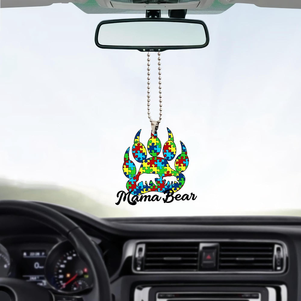 Autism Mama Bear Ornament, Car Ornaments Christmas, Car Decorations