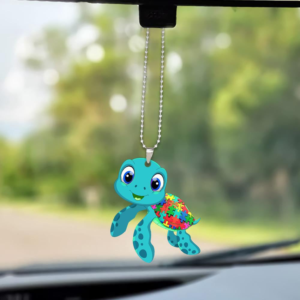 Autism Turtle Ornament, Car Ornaments Christmas, Car Decorations