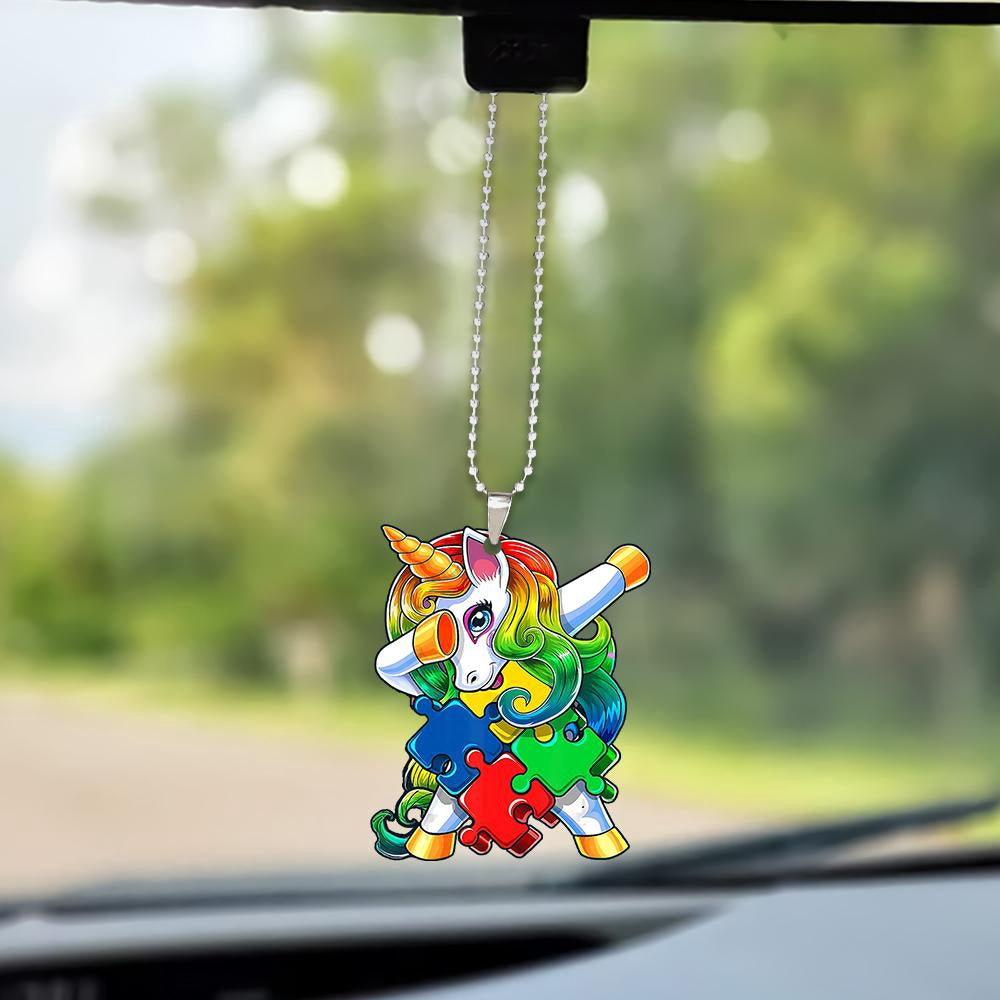 Autism Unicorn Ornament, Car Ornaments Christmas, Car Decorations
