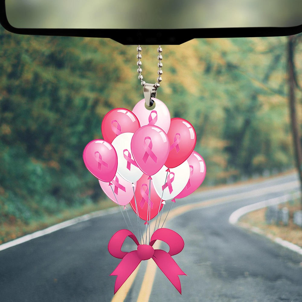 Breast Cancer Balloon Ornament Pink Ribbon, Car Ornaments Christmas, Car Decorations