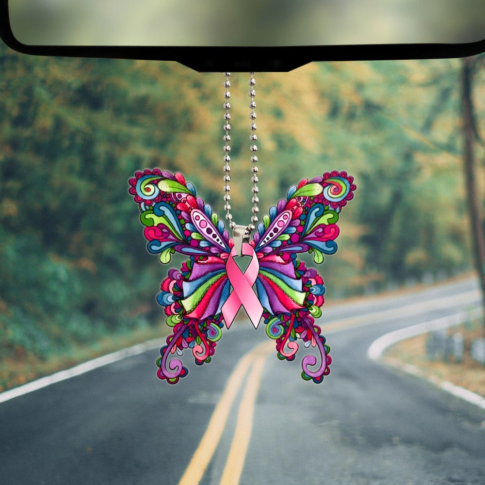 Breast Cancer Butterfly Ornament, Car Ornaments Christmas, Car Decorations