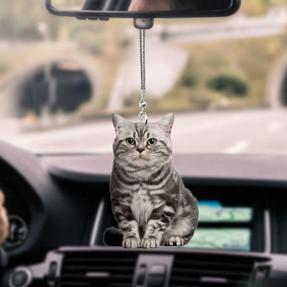 British Shorthair Stripes Car Hanging Ornament, Car Ornaments Christmas, Car Decorations