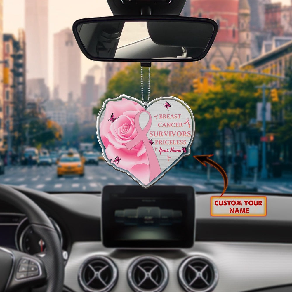 Car Ornament Customized - Breast Cancer, Car Ornaments Christmas, Car Decorations