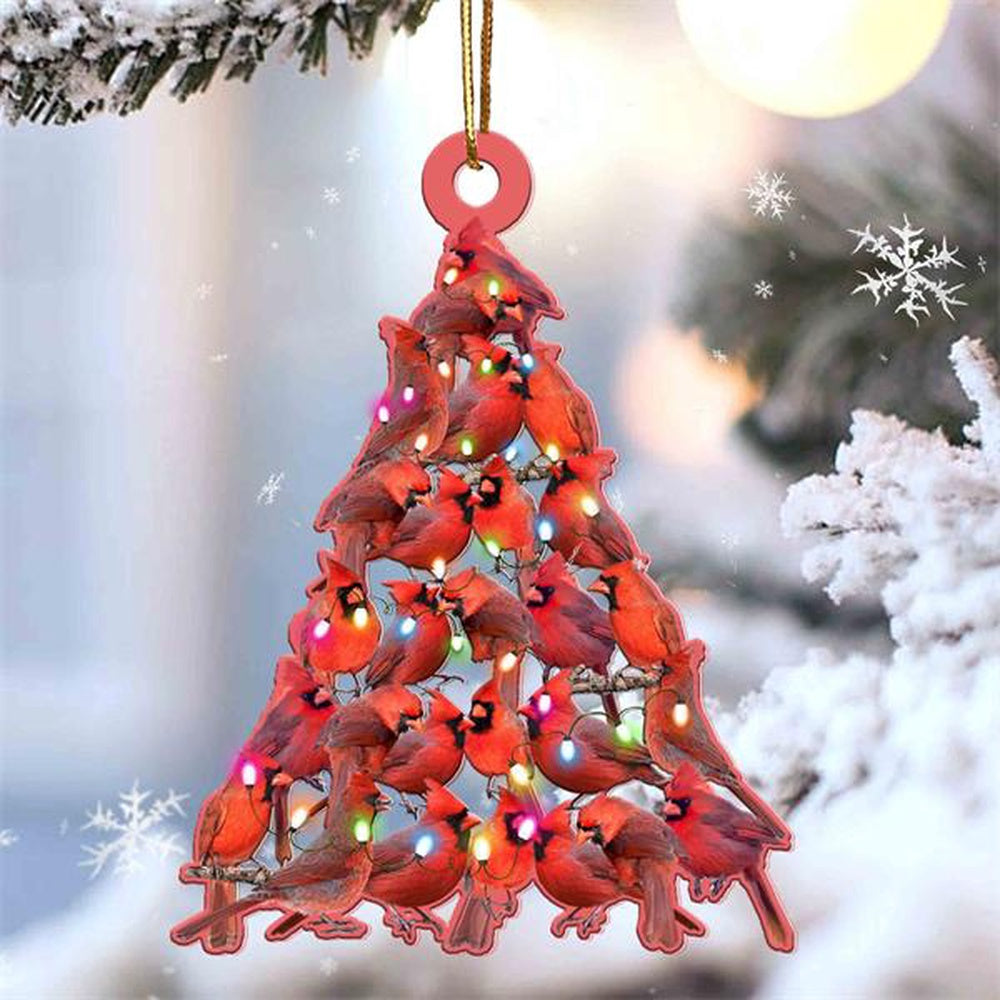 Cardinal Lovely Tree Ornament 2D Effect Memorial Gifts, Car Ornaments Christmas, Car Decorations
