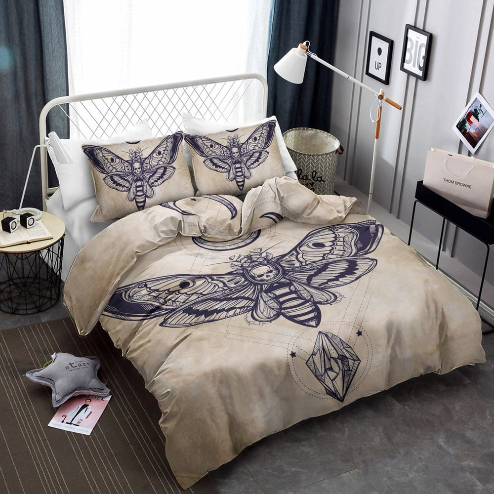 Christmas Bedding Set, Skull Moth Bedding Sets
