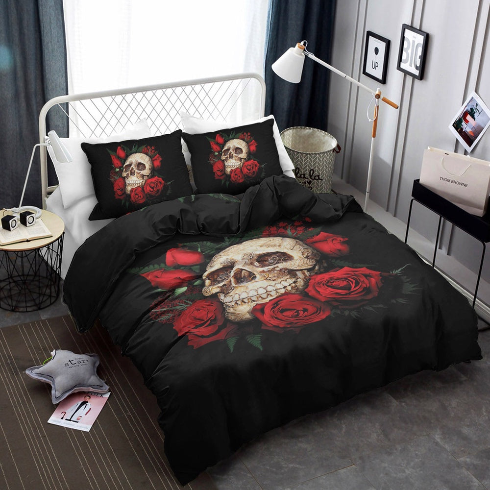 Christmas Bedding Set, Skull Rose Bedding Sets