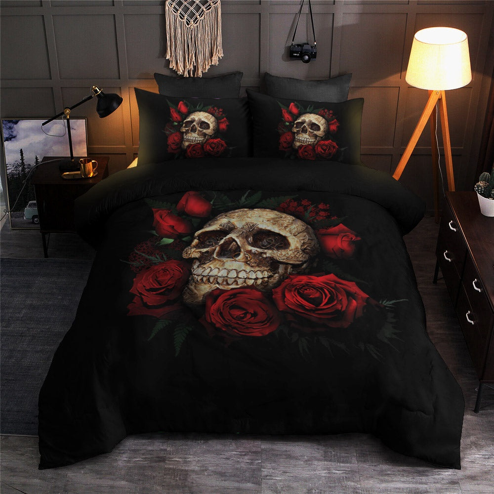 Christmas Bedding Set, Skull Rose Bedding Sets