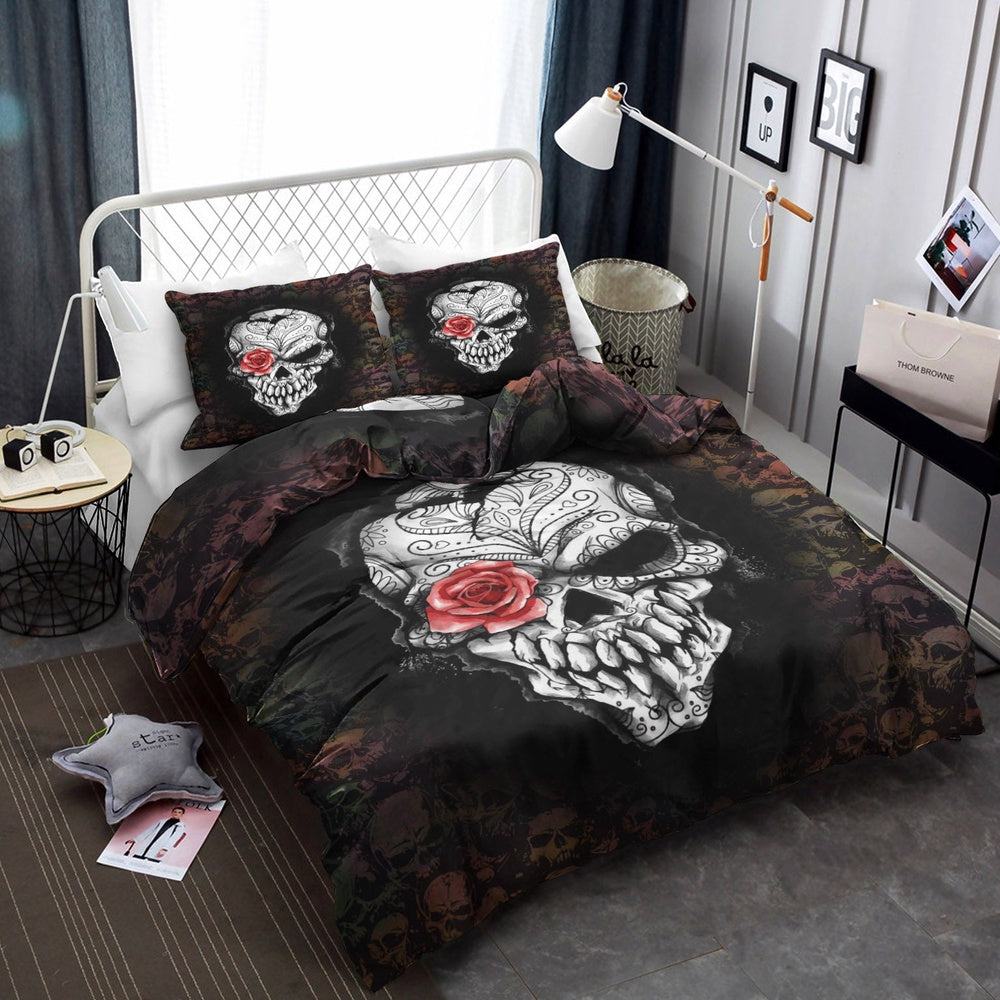 Christmas Bedding Set Skull Rose Bedding Sets BS01 1 Dsjaem Christmas Bedding Set, Skull Rose Bedding Sets BS01