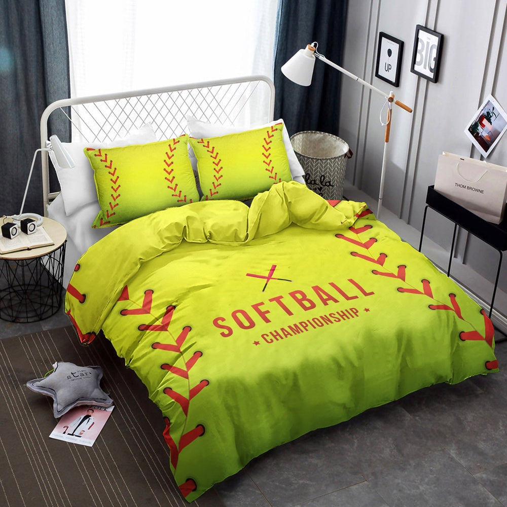 Christmas Bedding Set, Softball  Bedding Sets, Quilt Bedding Set