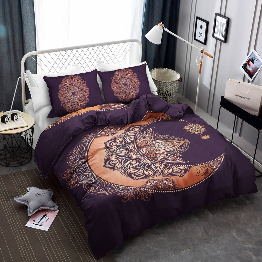Christmas Bedding Set, Sun Moon Mandala  Bedding Sets