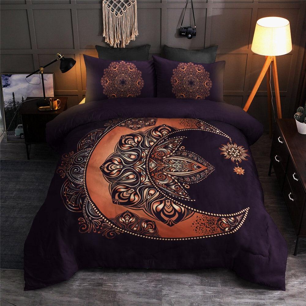 Christmas Bedding Set, Sun Moon Mandala  Bedding Sets