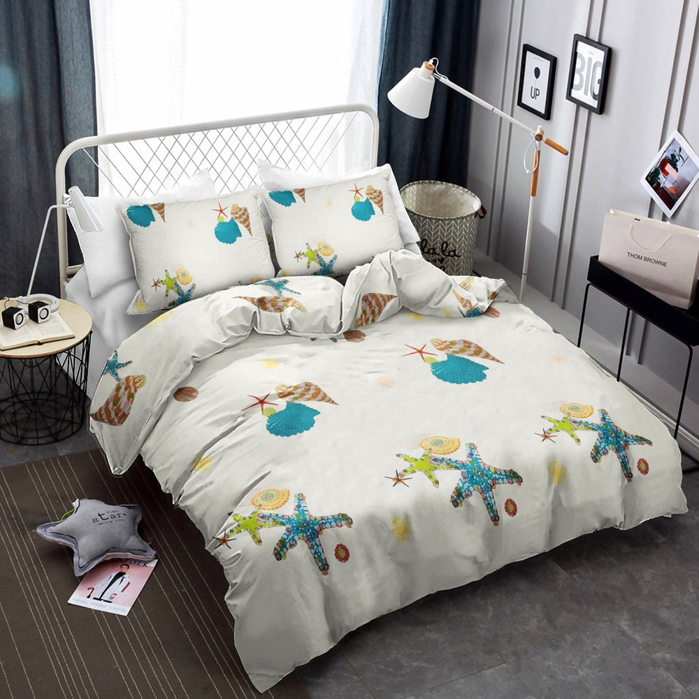 Christmas Bedding Set Turquoise Lime Yellow And Cream Starfish And Seashell Print Tropical Beach Bedding Sets 1 Gzigri Christmas Bedding Set, Turquoise Lime Yellow And Cream Starfish And Seashell Print Tropical Beach  Bedding Sets