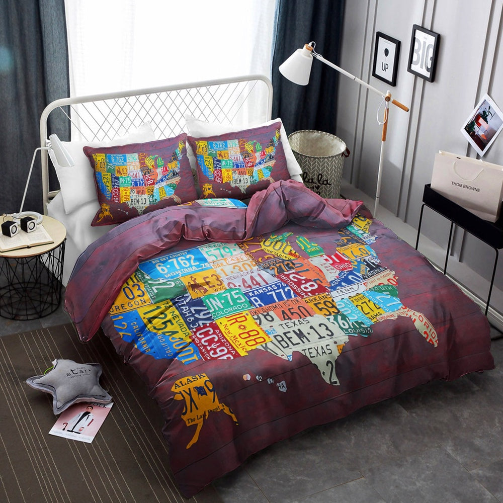 Christmas Bedding Set, US Map Bedding Sets