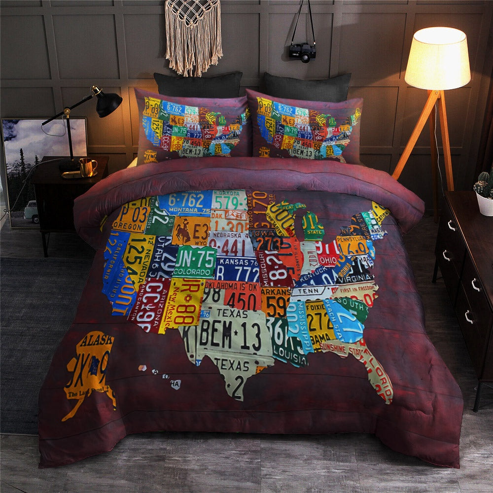 Christmas Bedding Set, US Map Bedding Sets