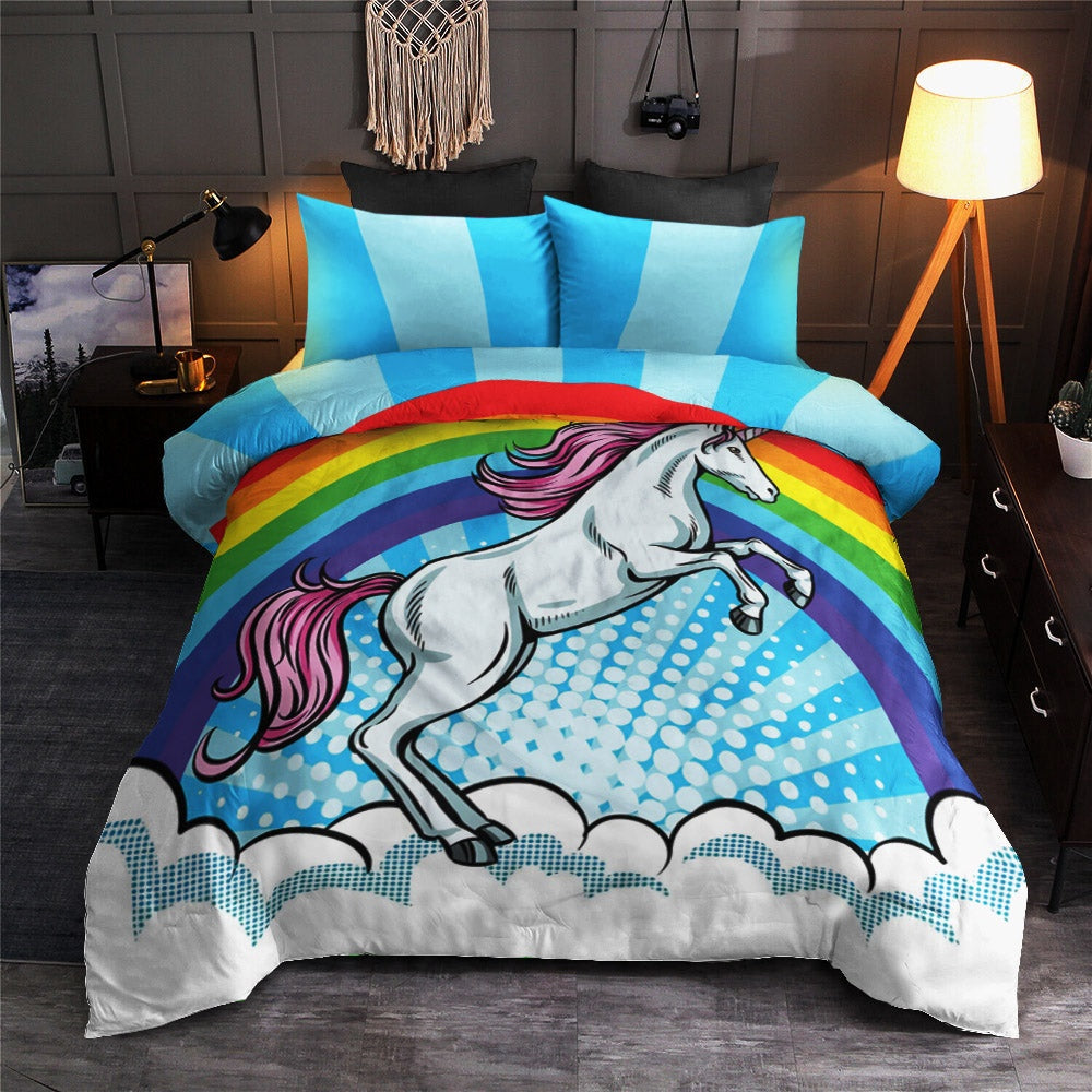 Christmas Bedding Set, Unicorn Rainbow  Bedding Sets