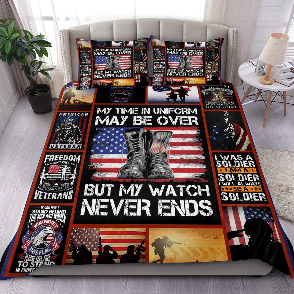 Christmas Bedding Set Veteran Patriotic My Time In Uniform My Be Over But My Watch Never Ends Bedding Sets HNMBS 1 P2jutm Christmas Bedding Set, Veteran Patriotic My Time In Uniform My Be Over But My Watch Never Ends Bedding Sets HNMBS
