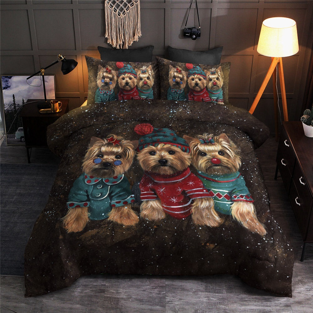 Christmas Bedding Set, Yorkie  Bedding Sets