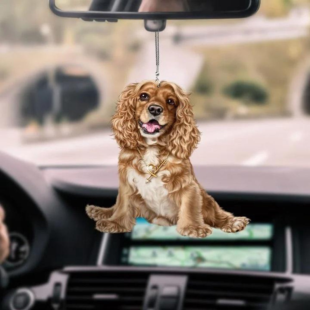 Cocker Spaniel Cute Car Hanging Ornament, Car Ornaments Christmas, Car Decorations