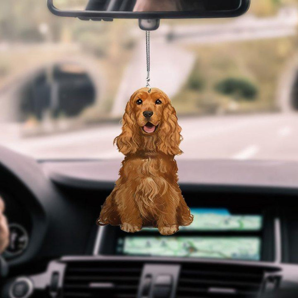 Cocker Spaniel Smile Car Hanging Ornament, Car Ornaments Christmas, Car Decorations