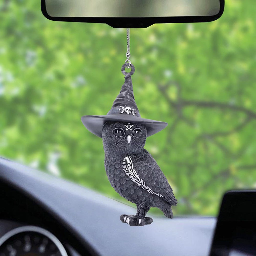 Cult Cuties Black Owl Witch Halloween - Witch 3D Printed Car Ornament, Car Ornaments Christmas, Car Decorations