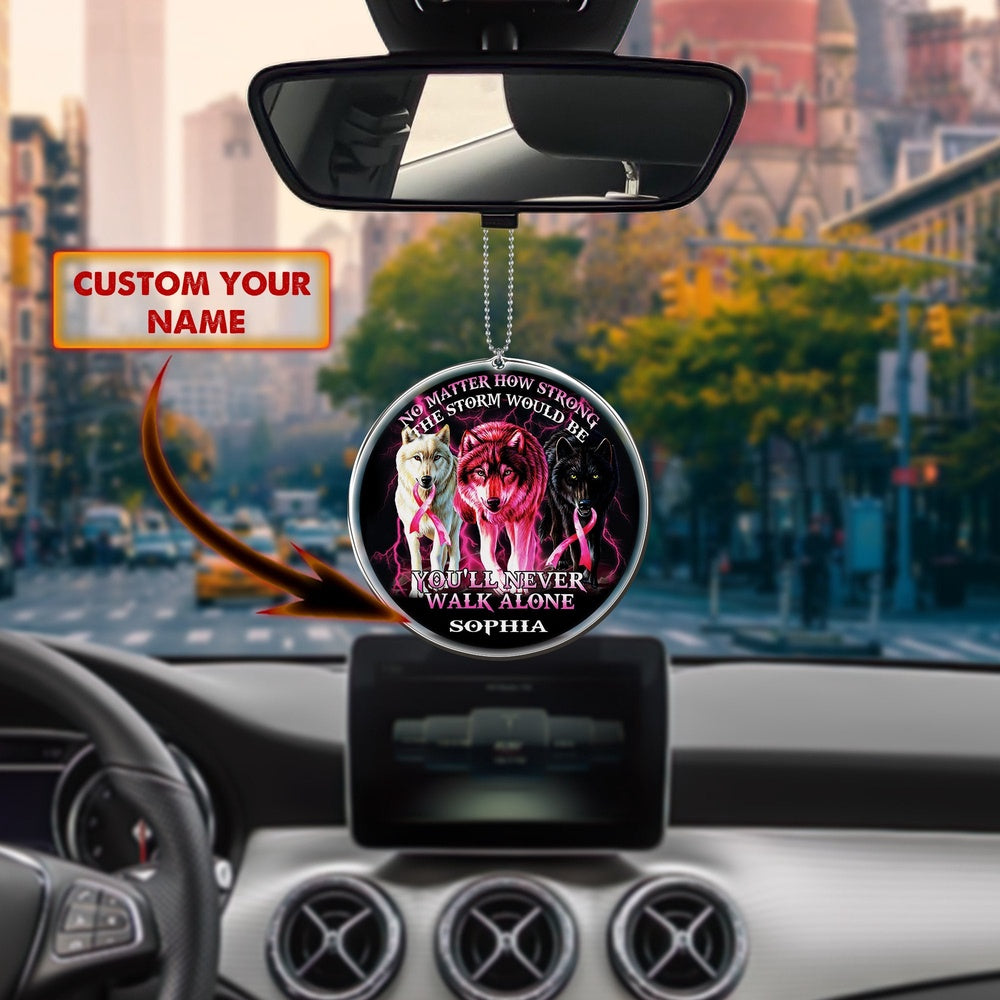 Custom Car Ornament - Breast Cancer Awareness, Car Ornaments Christmas, Car Decorations