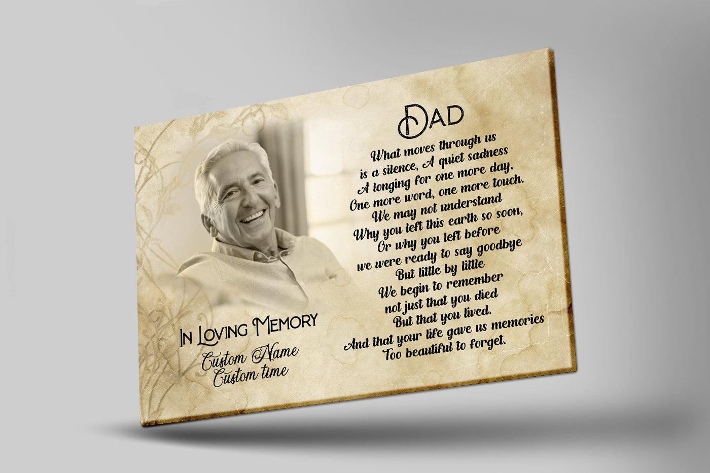 Dad Memorial Customized Canvas Remembrance Father'S Day In Heaven, Sympathy Gift For Loss Of Father