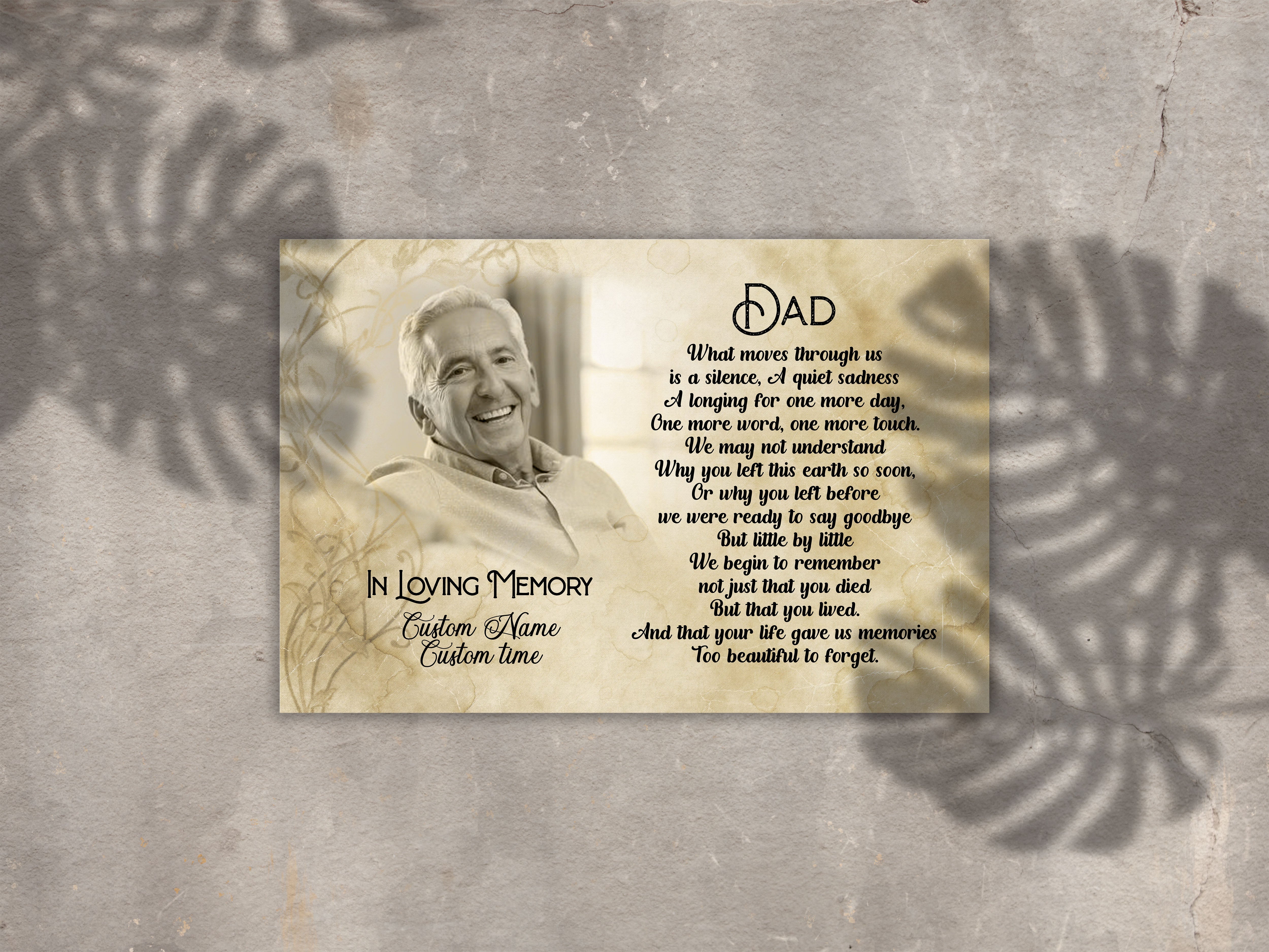 Dad Memorial Customized Canvas Remembrance Father'S Day In Heaven, Sympathy Gift For Loss Of Father