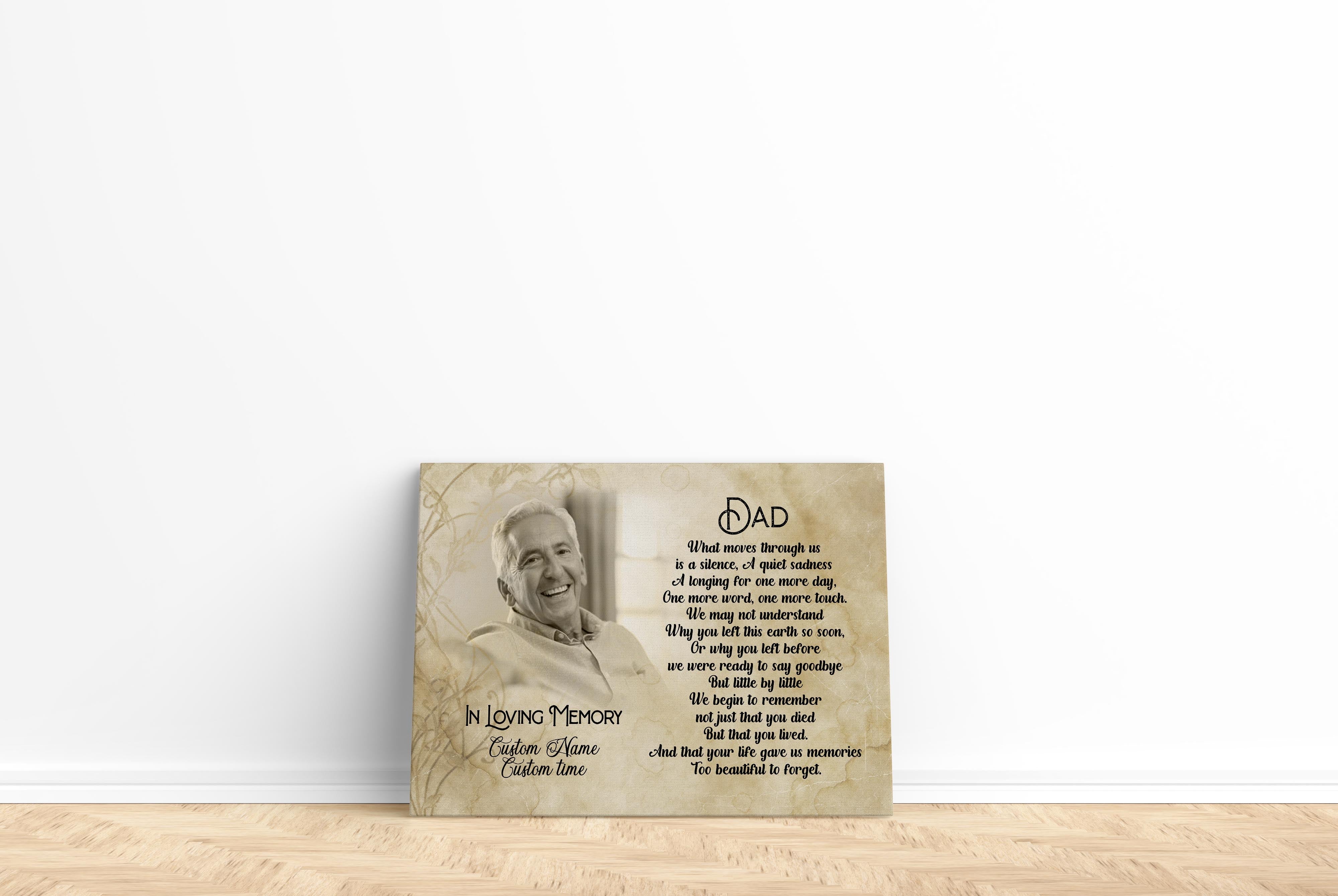 Dad Memorial Customized Canvas Remembrance Father'S Day In Heaven, Sympathy Gift For Loss Of Father
