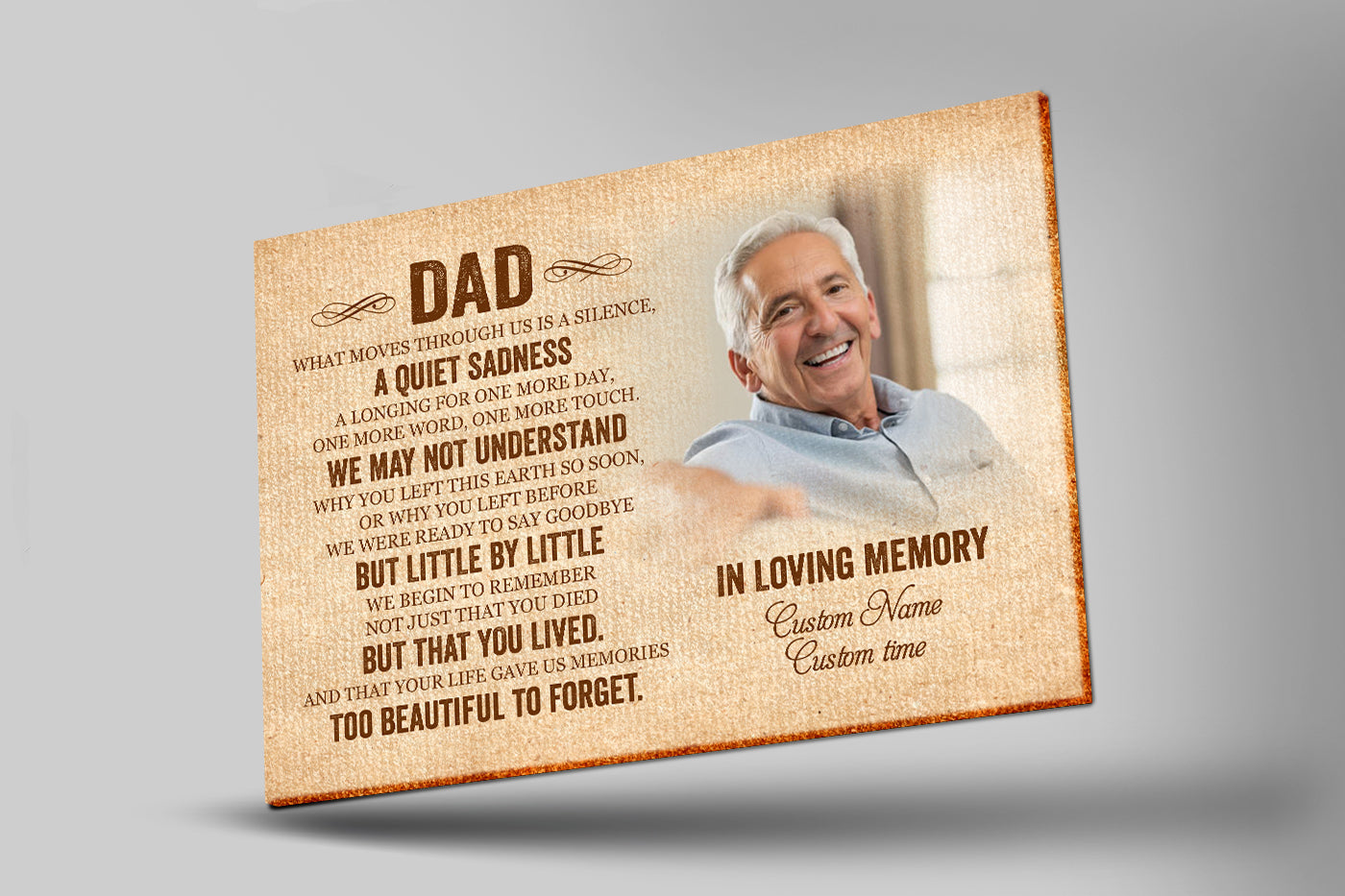 Dad Memorial Personalized Canvas, Dad Remembrance Father'S Day In Heaven Sympathy Gift Loss Of Father
