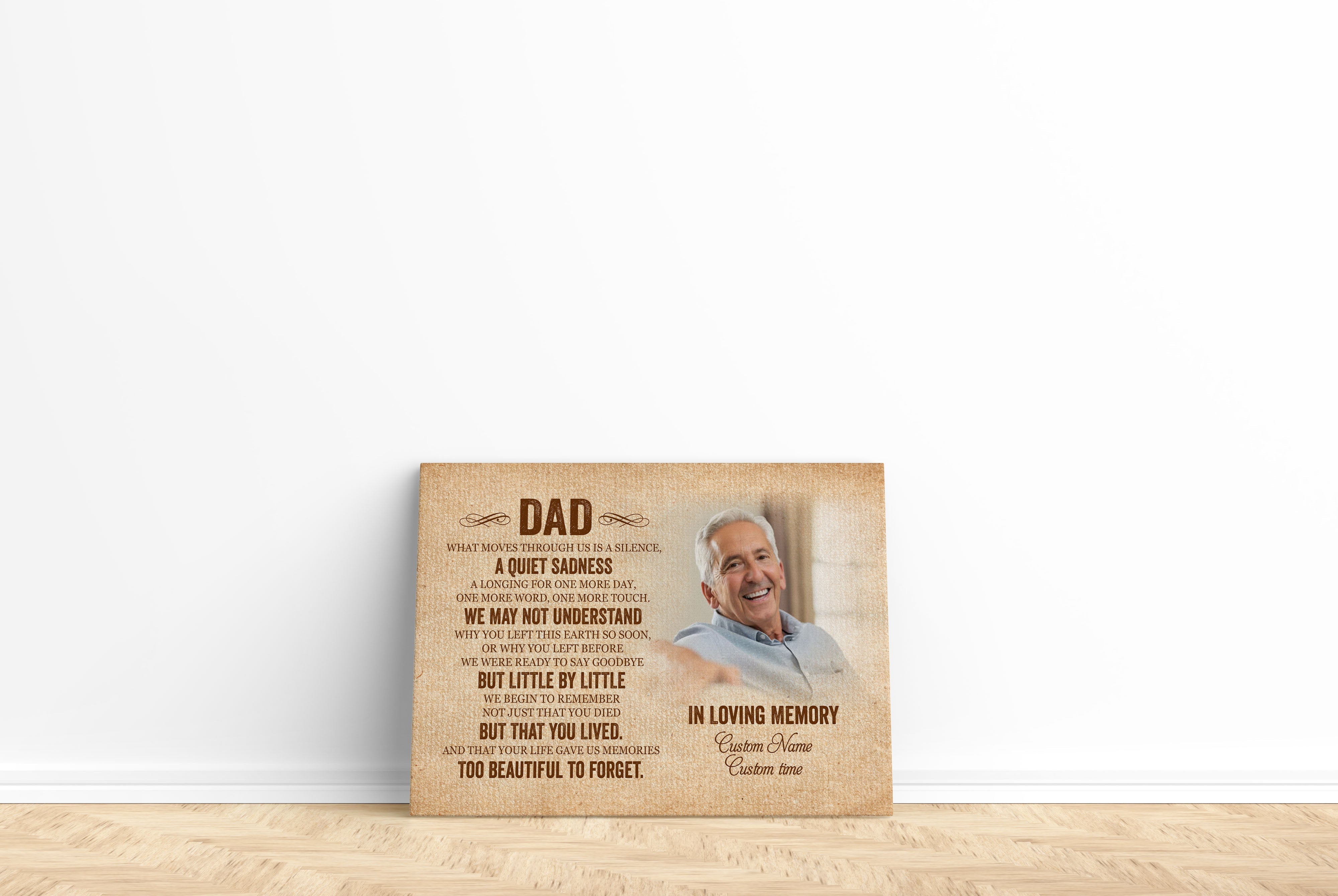 Dad Memorial Personalized Canvas, Dad Remembrance Father'S Day In Heaven Sympathy Gift Loss Of Father