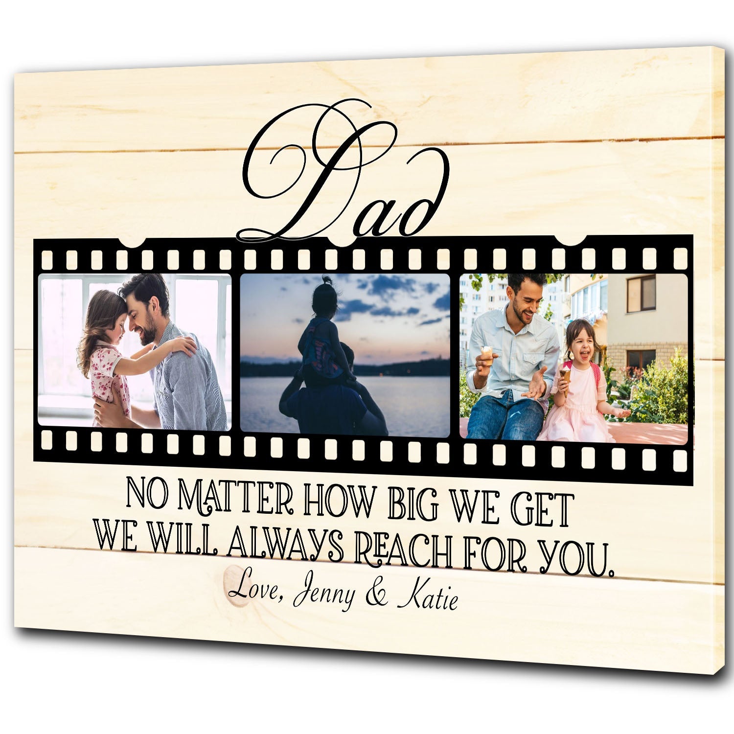 Dad Personalized Canvas Custom Photo Collage Father'S Day Gift For Dad Ever Birthday Christmas