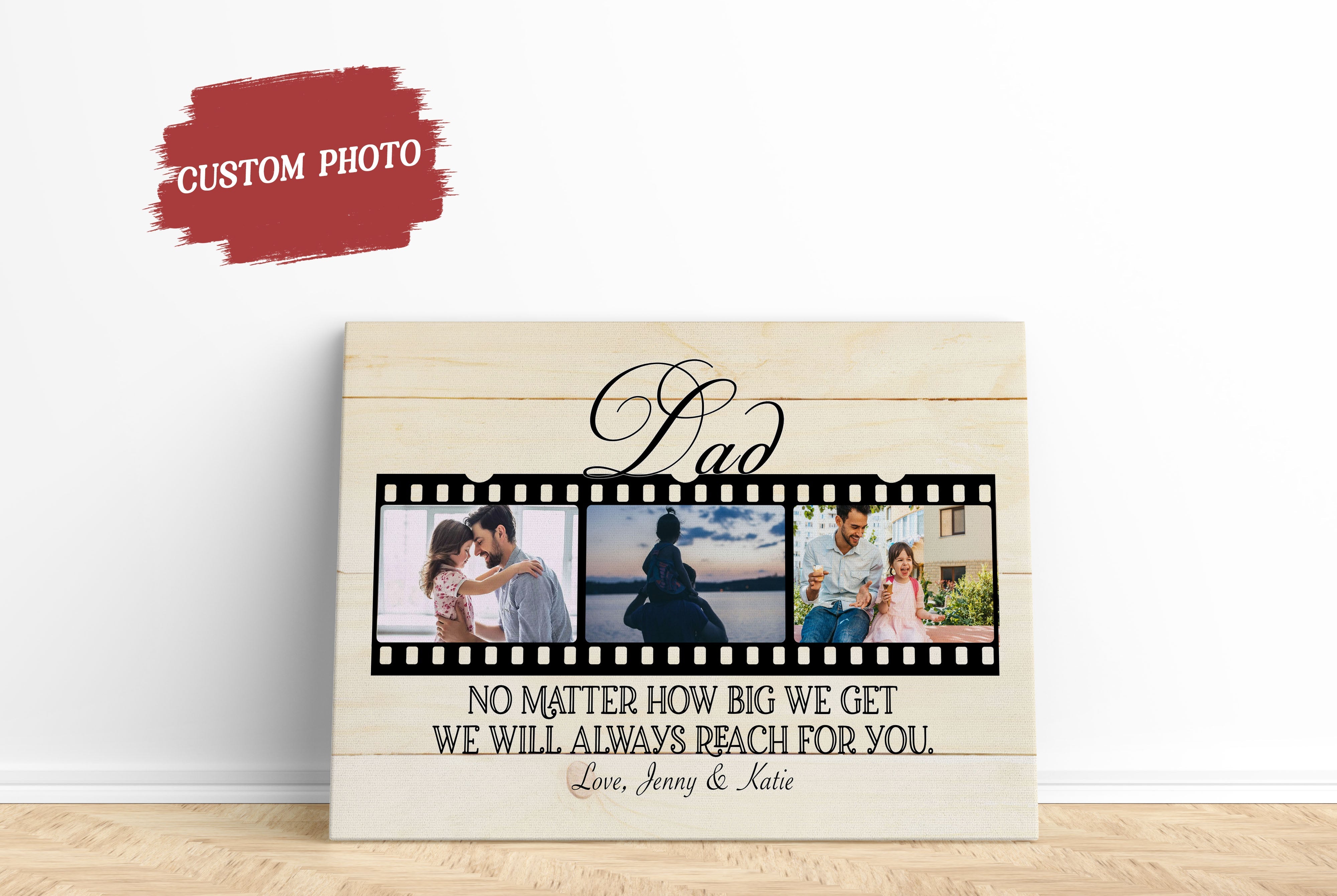 Dad Personalized Canvas Custom Photo Collage Father'S Day Gift For Dad Ever Birthday Christmas