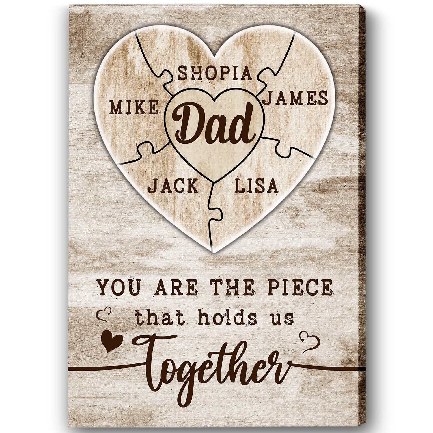Dad Personalized Canvas Thoughtful Father'S Day Gift For Best Dad Ever Custom Names Birthday Christmas