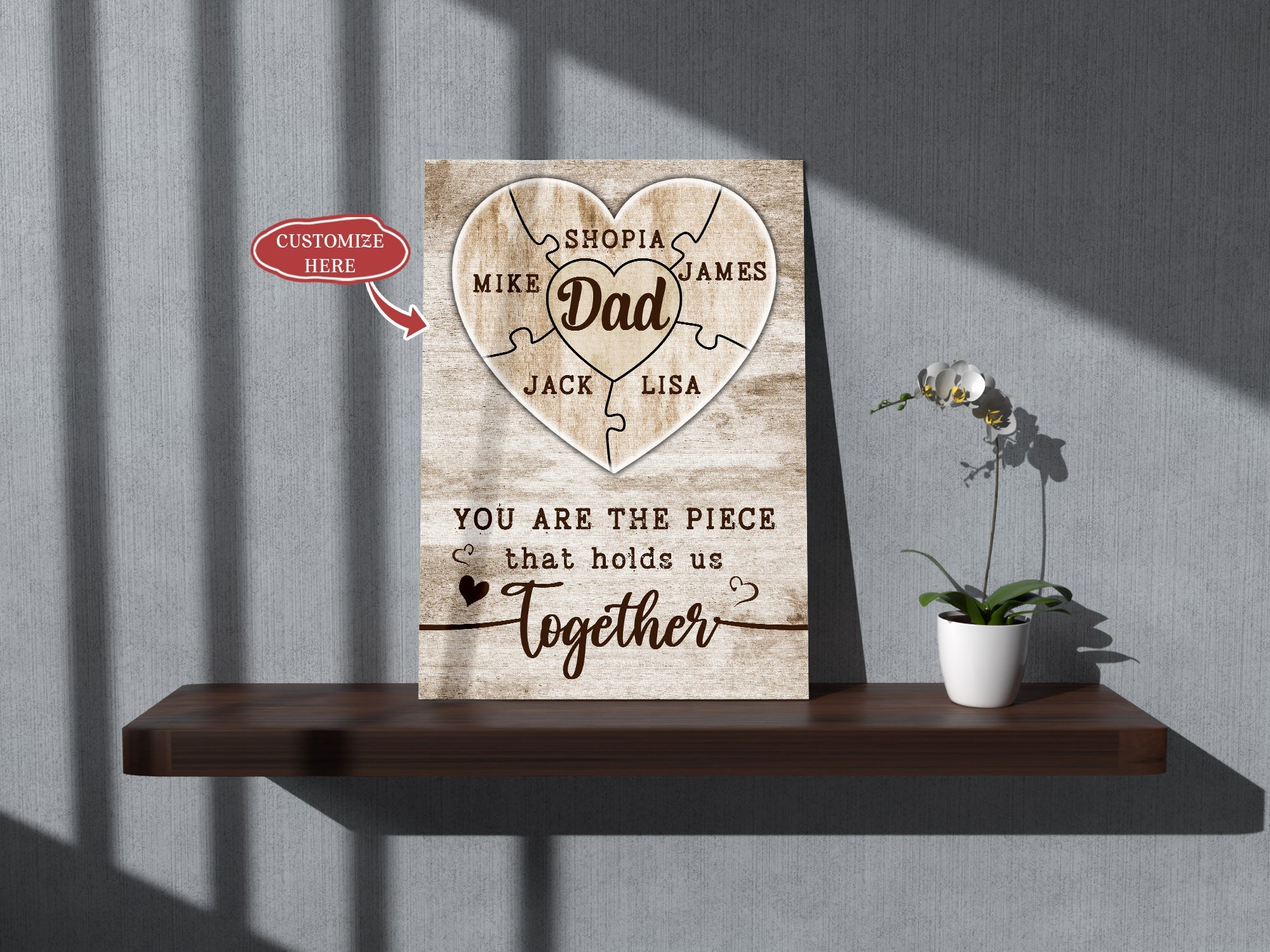 Dad Personalized Canvas Thoughtful Father'S Day Gift For Best Dad Ever Custom Names Birthday Christmas