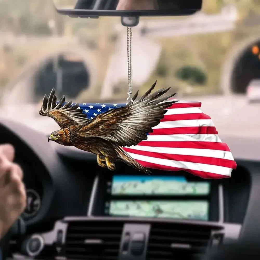 Eagle Wings Veteran Car Hanging Ornament Gift For Veteran Day Us Veteran Ornament, Car Ornaments Christmas, Car Decorations