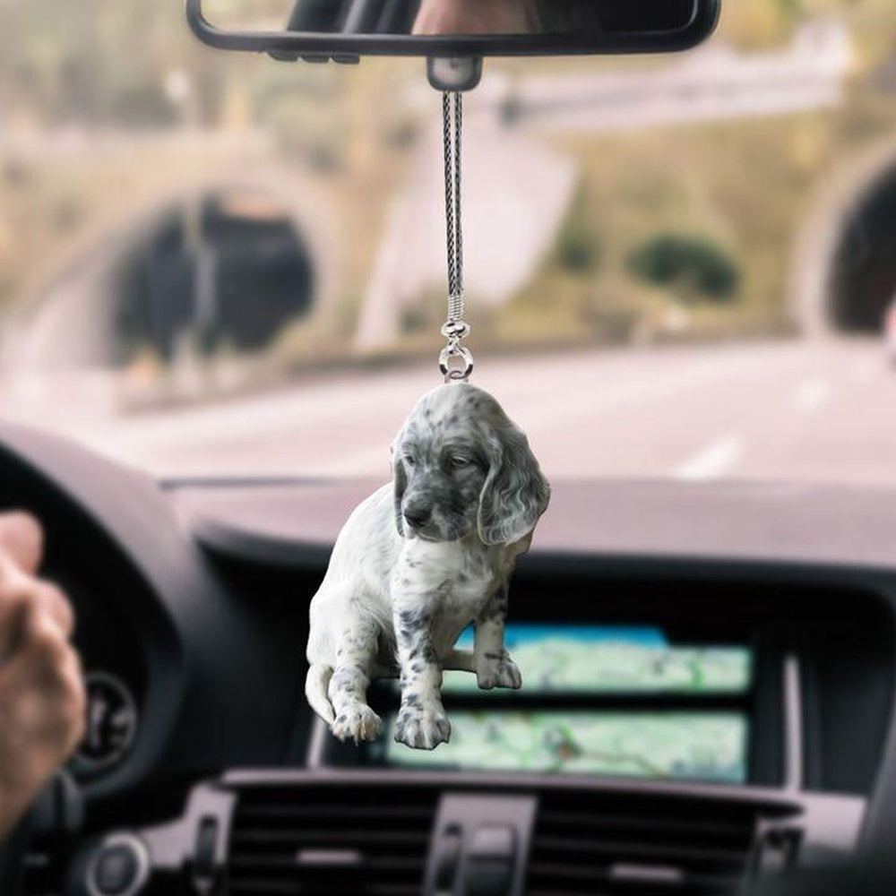 English Cocker Spaniel Gray Car Hanging Ornament, Car Ornaments Christmas, Car Decorations