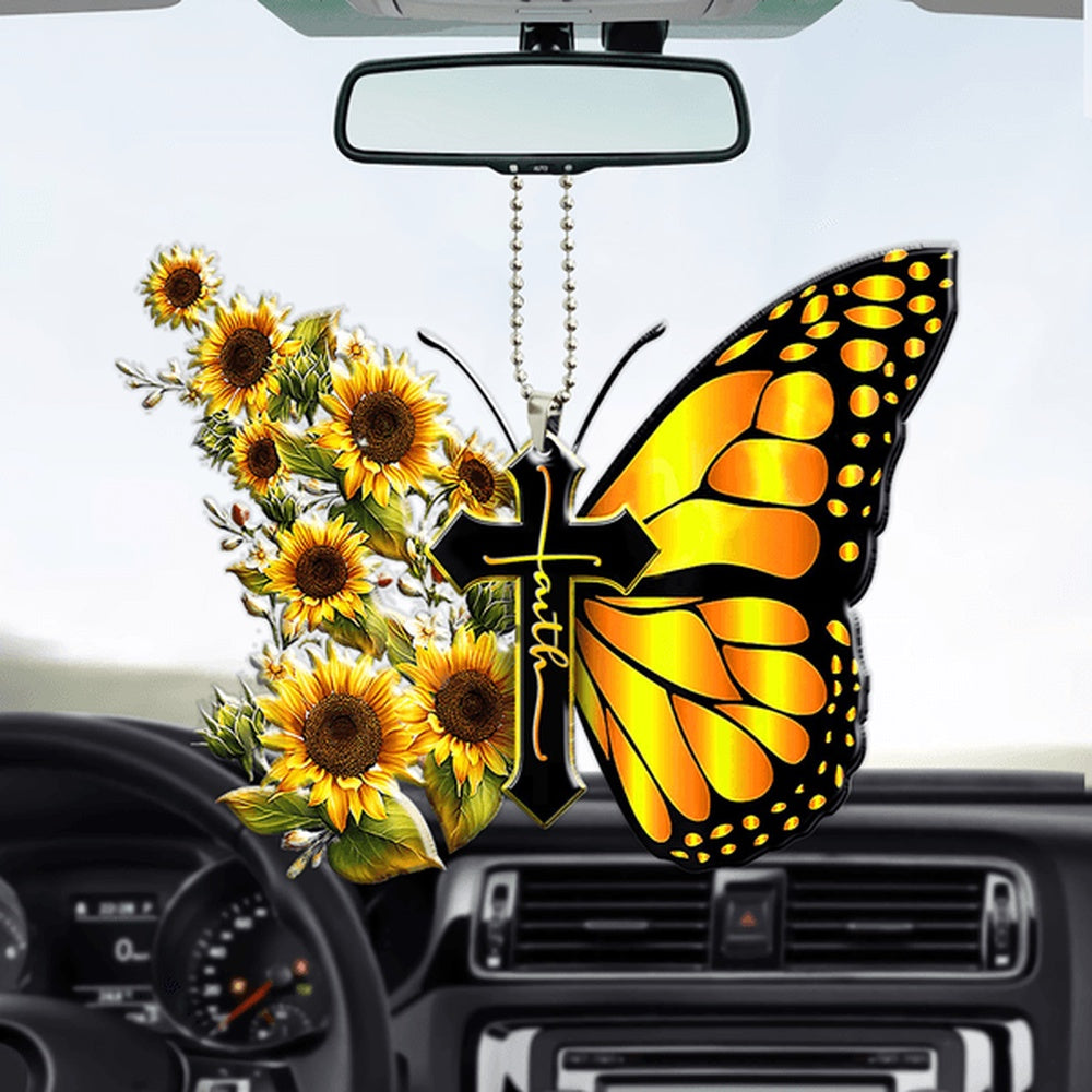 Faith Butterfly Ornament, Car Ornaments Christmas, Car Decorations