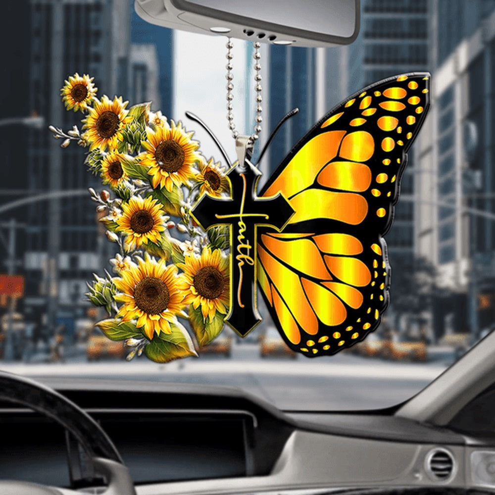 Faith Butterfly Ornament, Car Ornaments Christmas, Car Decorations