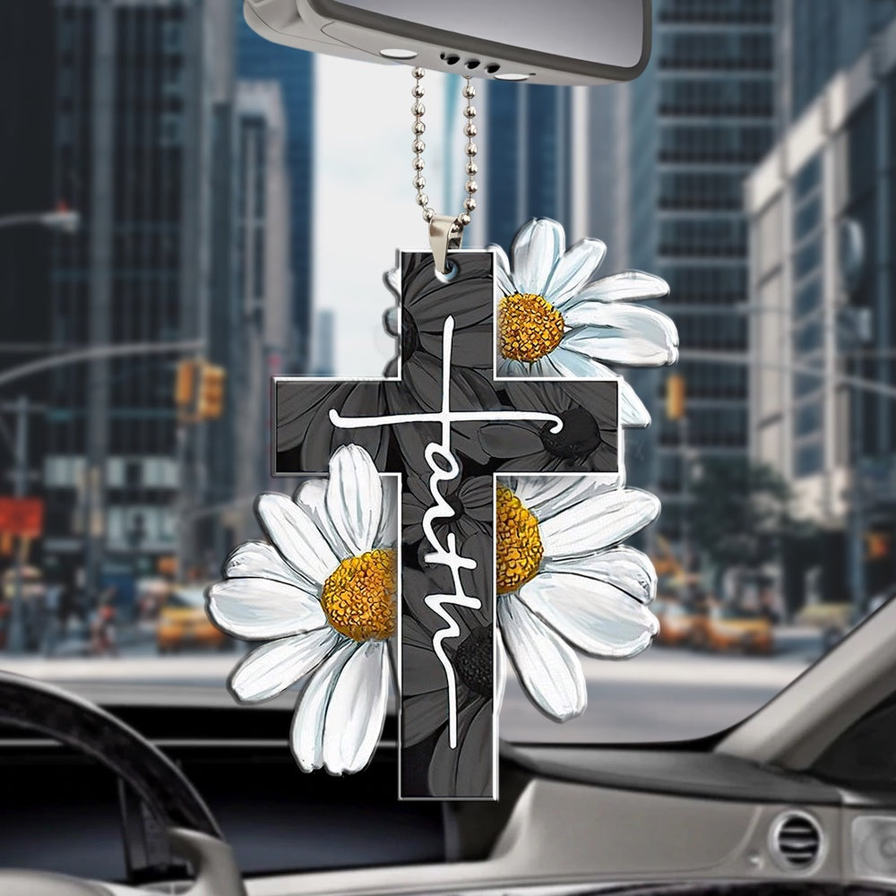 Faith Daisy Car Hanging Ornament, Car Ornaments Christmas, Car Decorations