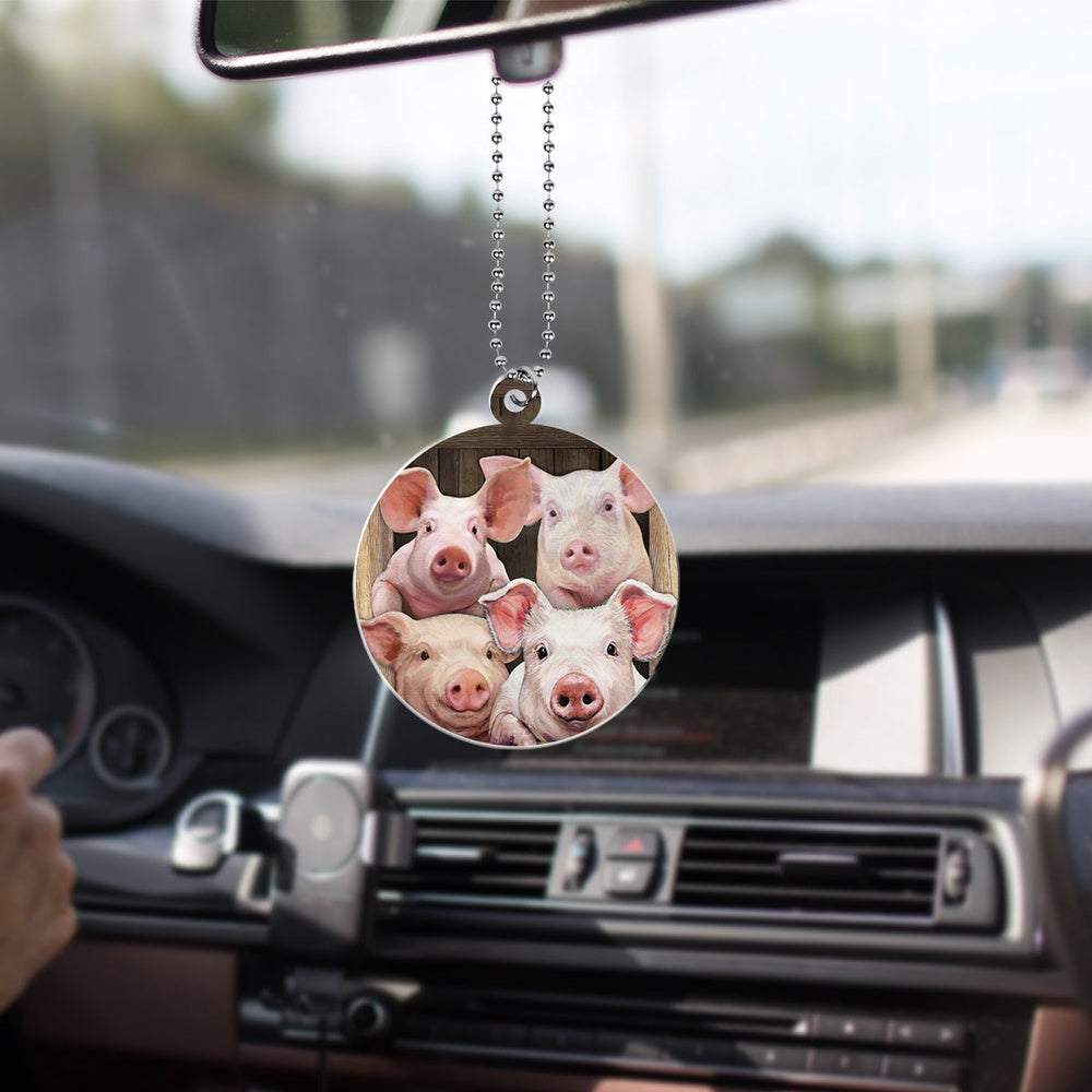 Four Pigs Ornament Farm Animal Cute Hanging Ornament Animal Lovers Gifts Car Decor Home Decor, Car Ornaments Christmas, Car Decorations