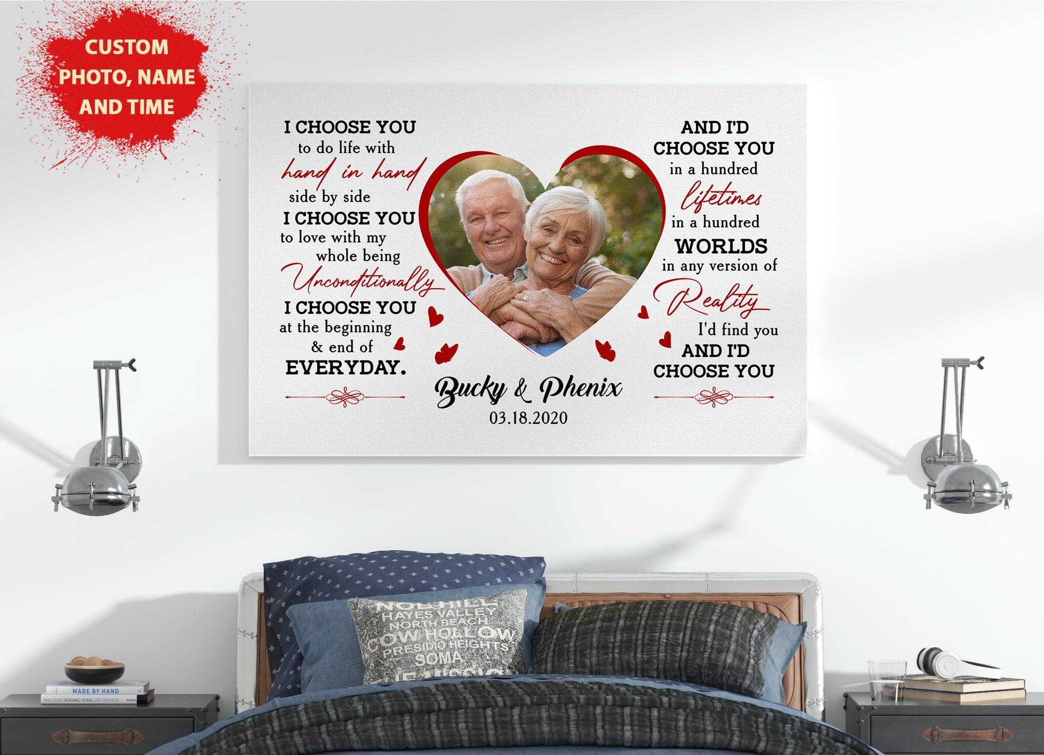 Gift For Couple Personalized Canvas I Choose You To Do Life With Hand In Hand Best Anniversary Canvas For Her Wedding Gifts Ideas