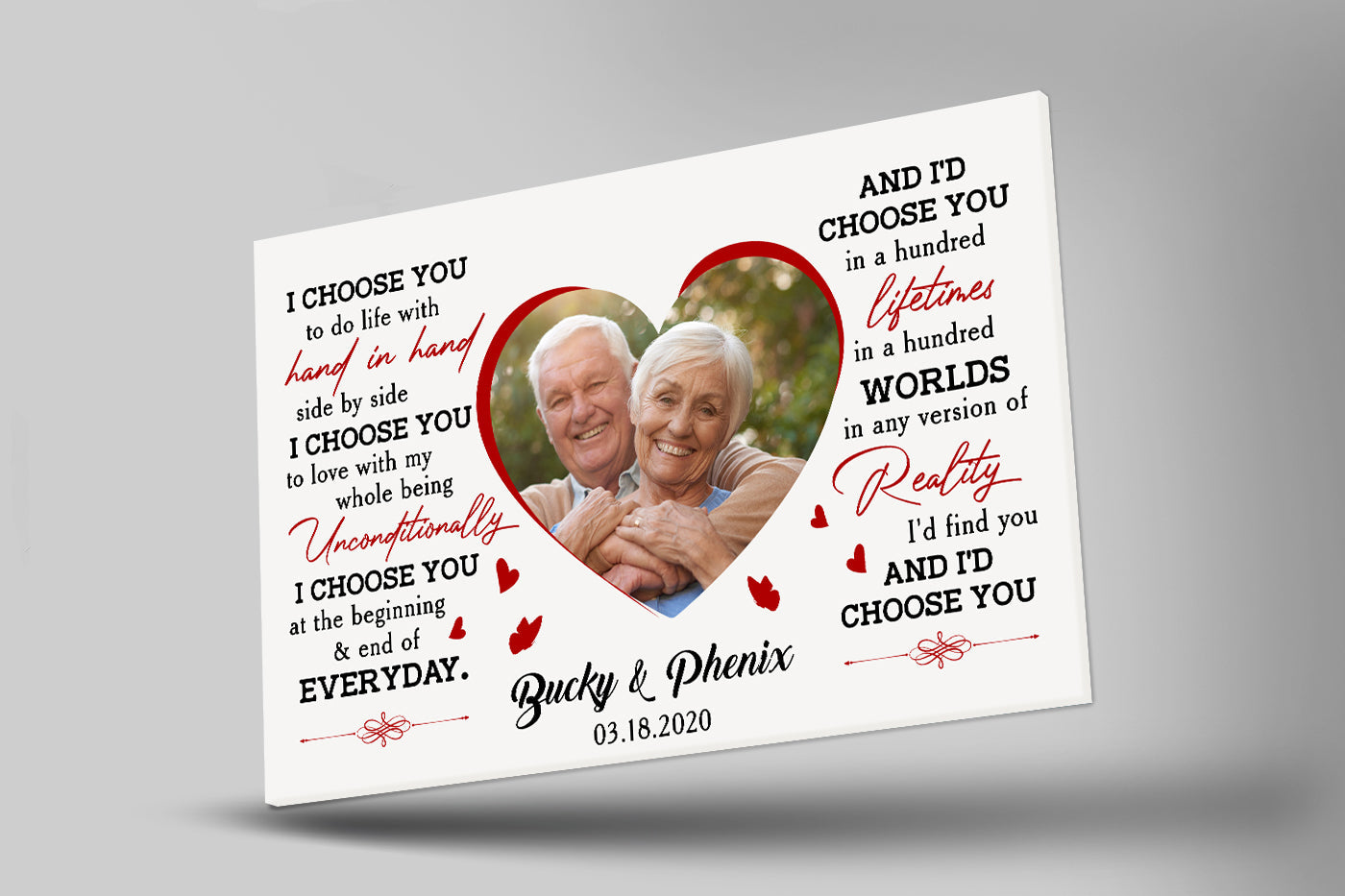 Gift For Couple Personalized Canvas I Choose You To Do Life With Hand In Hand Best Anniversary Canvas For Her Wedding Gifts Ideas