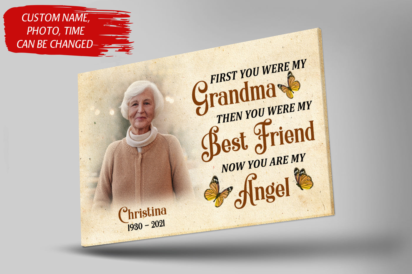 Grandma Remembrance Personalized Memorial Canvas In Memory Of Grandma Angel Grandma In Heaven Sympathy Canvas Memorial Gift For Loss Of Grandmother Bereavement Gift N2336 2 Yuk8hn Personalized Memorial Canvas In Memory Of Grandma, Angel Grandma In Heaven Sympathy Canvas, Memorial Gift For Loss Of Grandmother