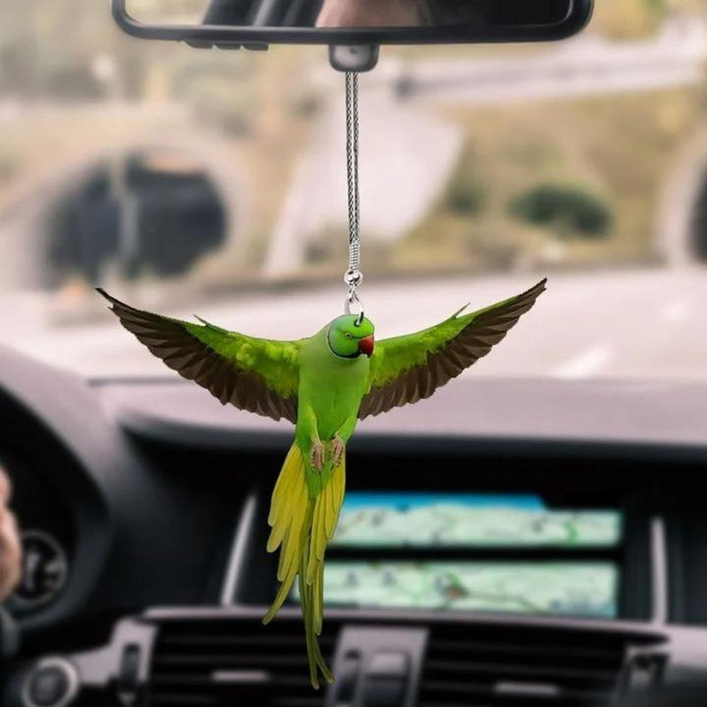 Green Parrot Car Ornament Parrot Flying Car Hanging Ornament, Car Ornaments Christmas, Car Decorations