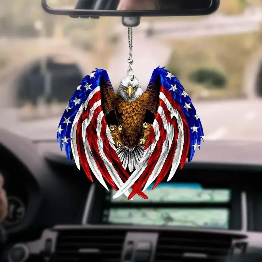 Majestic Eagle Veteran Car Hanging Ornament Gift For Veteran Day Us Veteran Ornament, Car Ornaments Christmas, Car Decorations