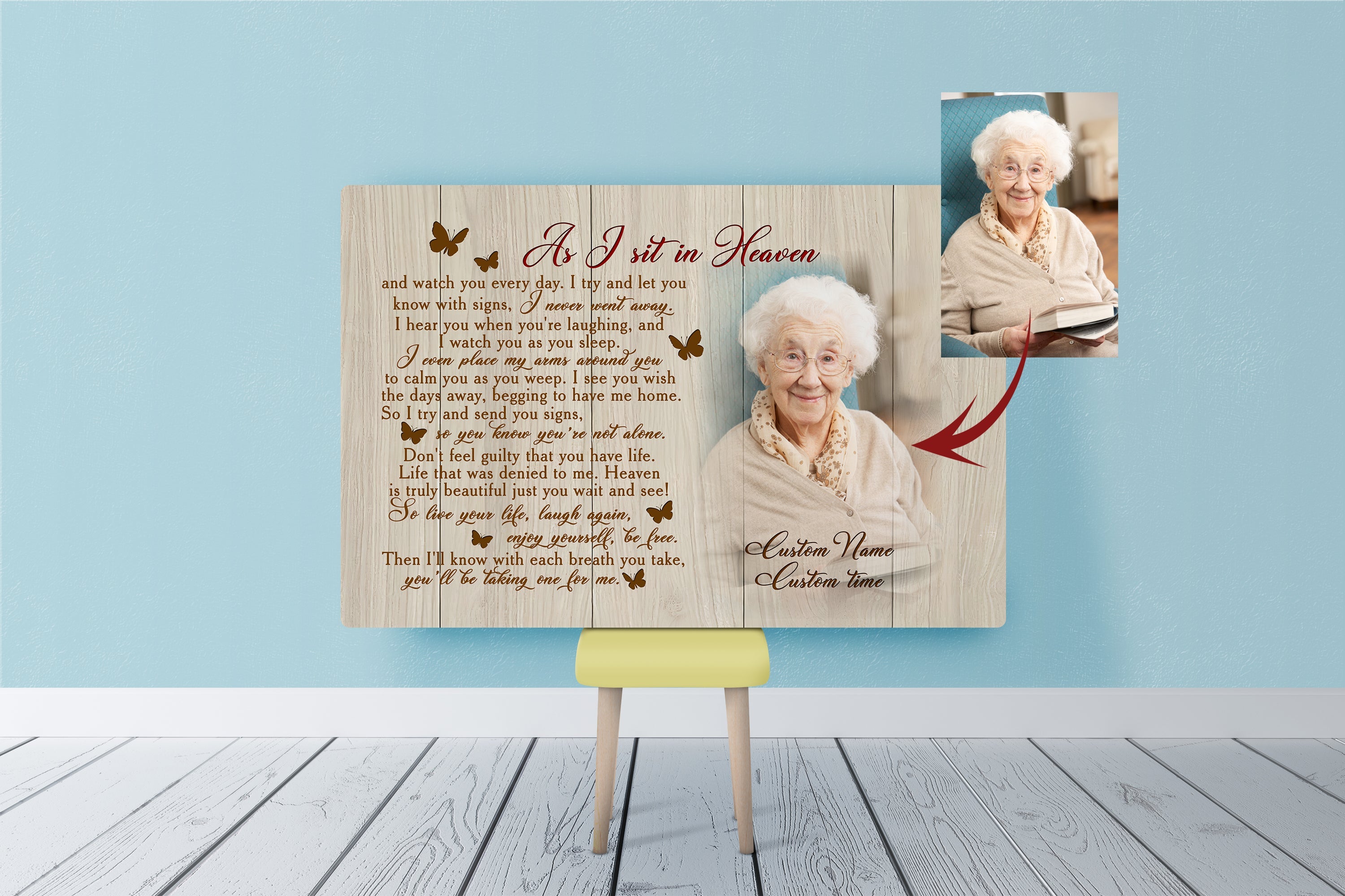 Memorial Canvas As I Sit In Heaven Butterfly Canvas Personalized Memorial Gift For Loss Of Loved One Family Loss Gift Bereavement Sympathy Gift In Loving Memory Wall Art JC646 Myfihu Memorial Canvas As I Sit In Heaven Butterfly Canvas Personalized Memorial Gift For Loss Of Loved One, Family Loss Gift Bereavement Sympathy Gift